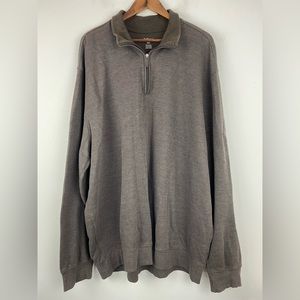 Van Heusen size 3XLT Men’s Brown 1/4 Zip Pullover Sweater